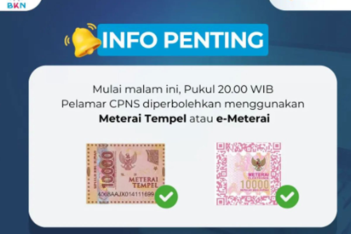 meterai pendaftaran CPNS 2024 diperpanjang