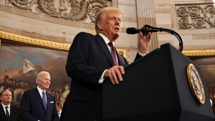 Donald Trump sampaikan pidato perdananya di Gedung Capitol AS (CNN)